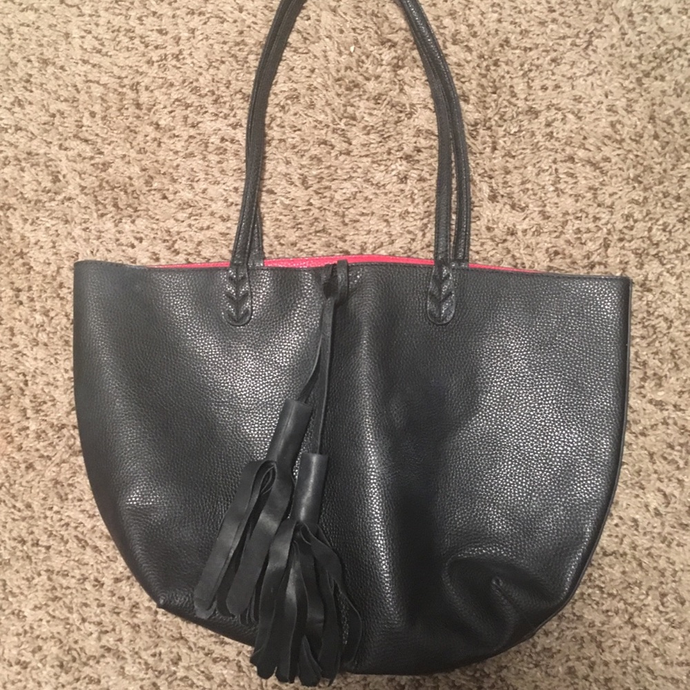 Faux leather tote bag